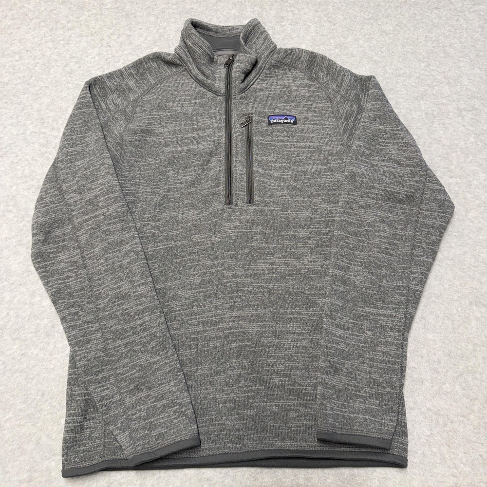 Patagonia Better Sweater Mens Small Gray 1/4 Zip Fleece Pullover Outdoor Hiking